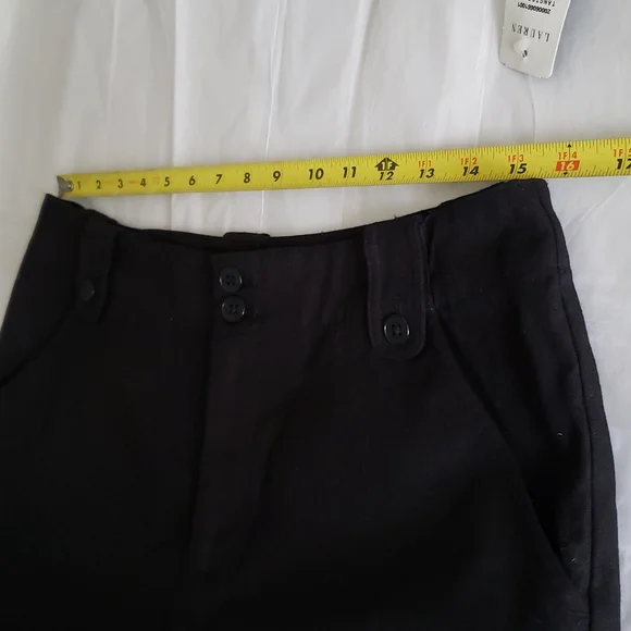 Lauren Ralph Lauren NEW 6-pocket Women's Shorts Linen Cotton NWT BLACK - Picture 10 of 14